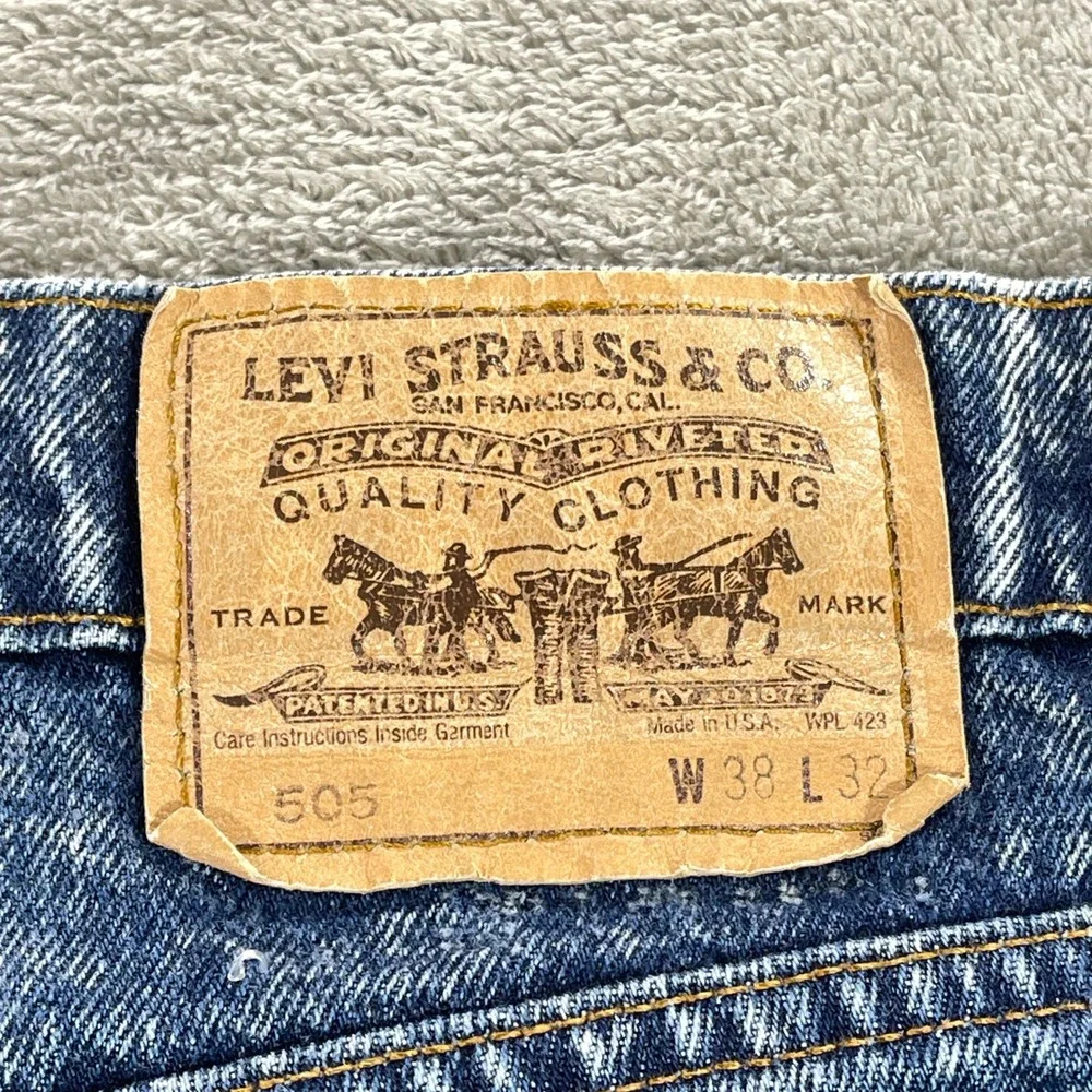 Vtg Levi's 505 Jeans Mens 34x31 Blue Acid Wash Orange Tab Straight Leg‎ Vintage